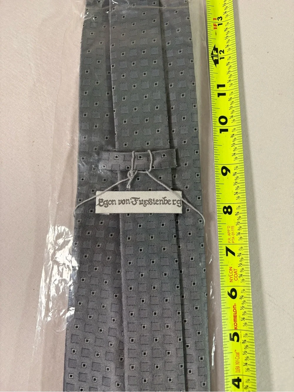 Gray Patterned Men's Tie -
